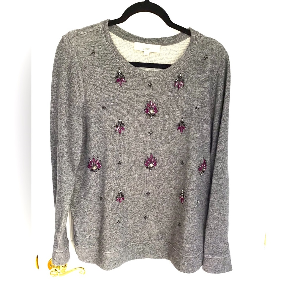 Loft by Ann Taylor embellished sweatshirt